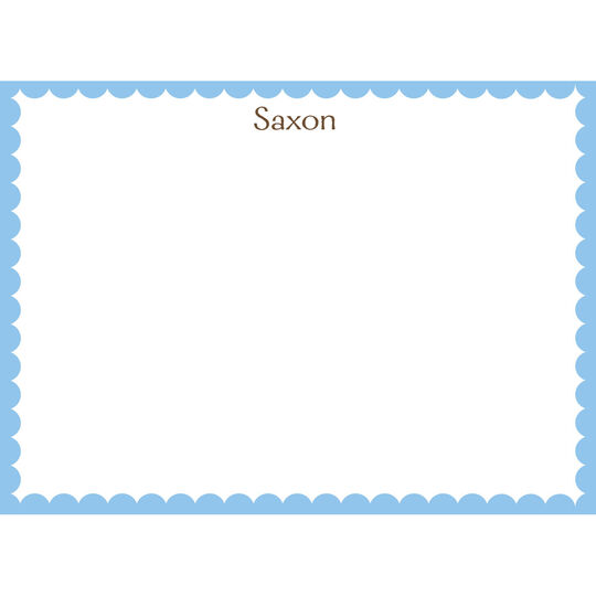 Blue Scallop Flat Note Cards